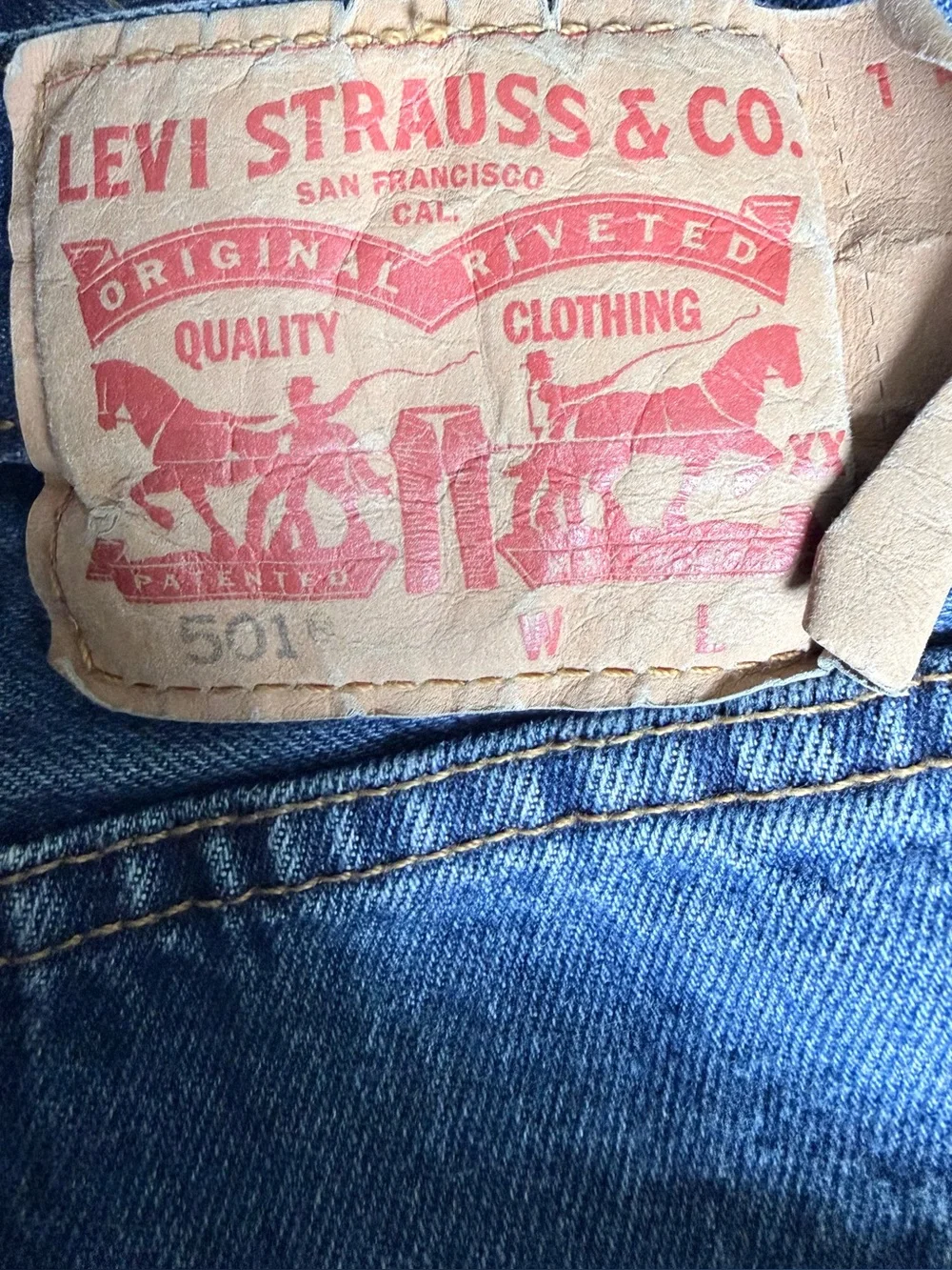 Levi’s 501 button fly men’s jeans size 42/36